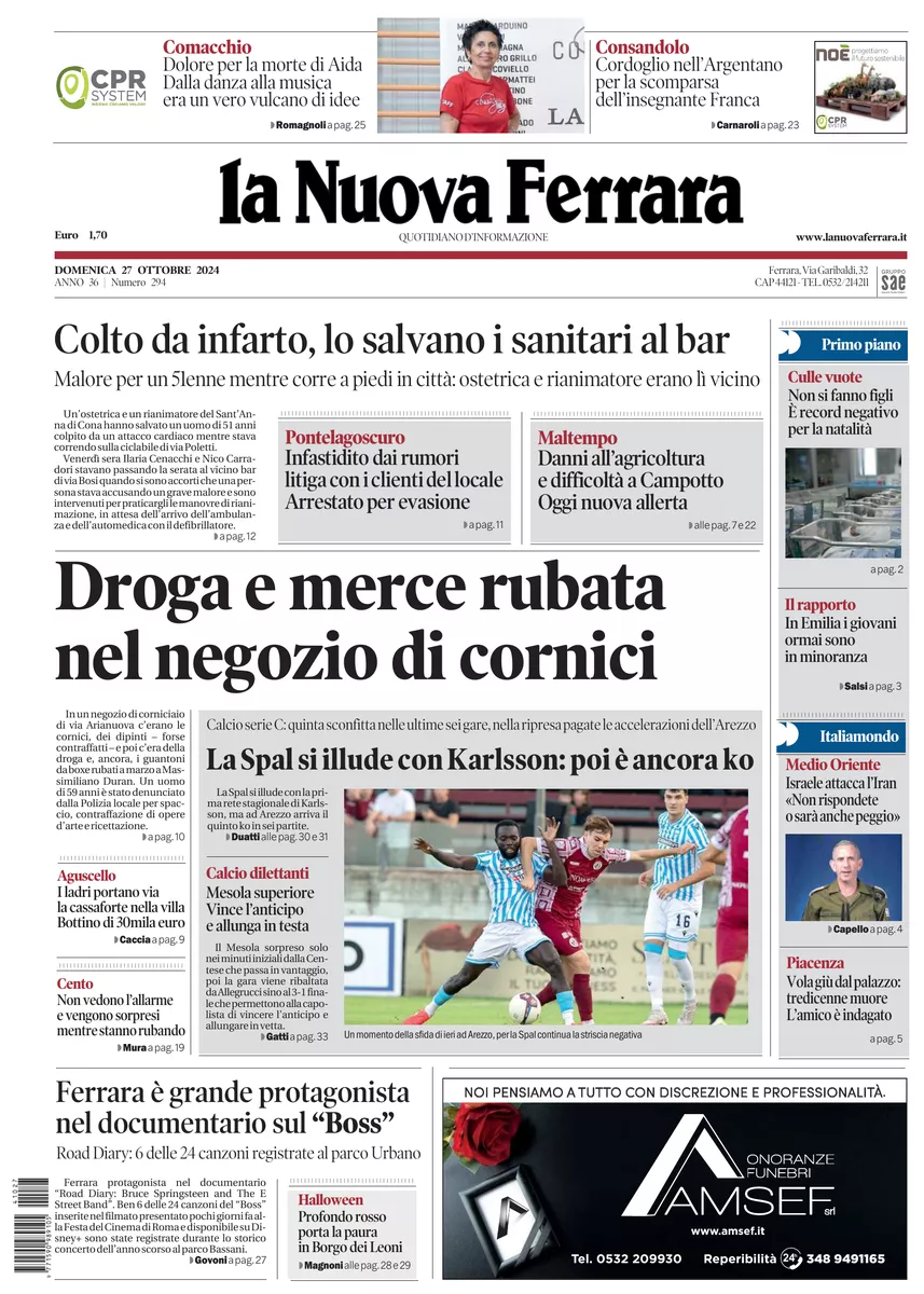 Prima-pagina-nuova ferrara-oggi-edizione-del-2024-10-27